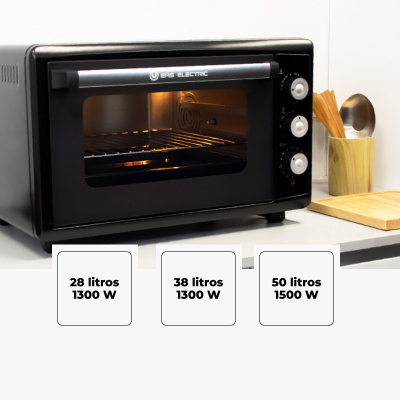 Horno eléctrico de convección 28, 38 y 50 litros