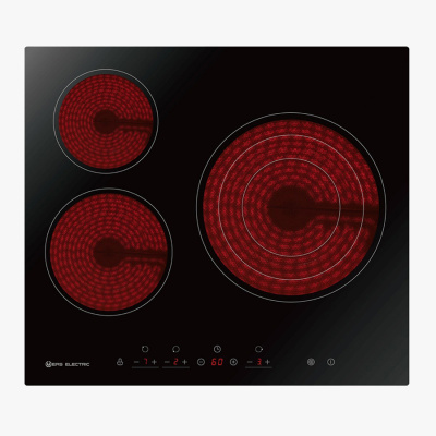 Vitrocerámica 60 cm 3 zonas de cocinado