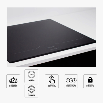 Placa de inducción 60 cm 3 zonas de cocinado