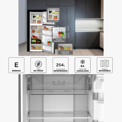 Frigorífico dos puertas 173x60 cm E Inox