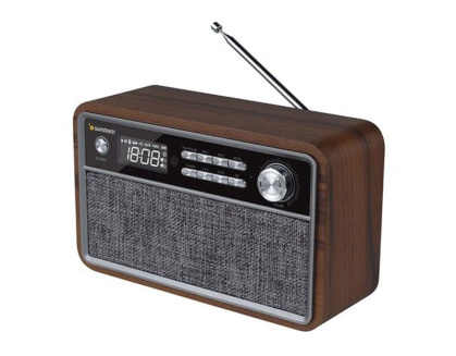 Sunstech RPBT500 radio Portátil Digital Negro, Madera