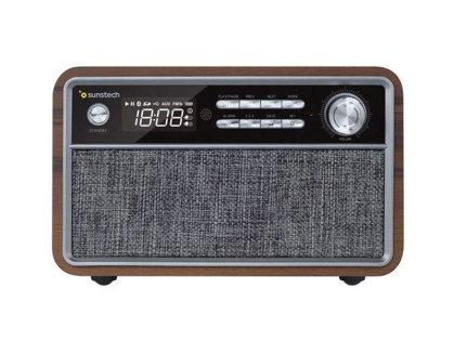 Sunstech RPBT500 radio Portátil Digital Negro, Madera