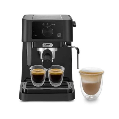 Cafetera express De’Longhi STILOSA EC235.BK, Negro, 15 bares de presión, 1100 W, café molido y monodosis