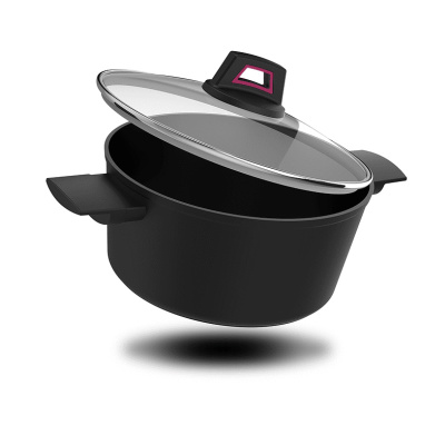 Cazuela - Taurus KCK4024 Best Moments, Aluminio forjado, 24 cm, Todo tipo de fuegos, Negro