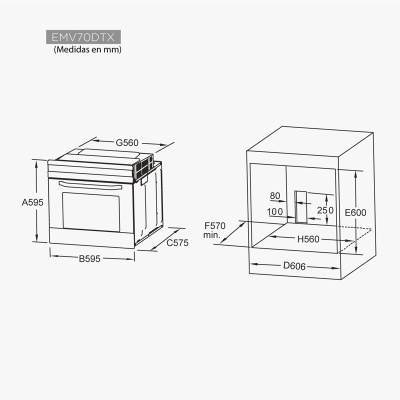 EMV70DTX Horno 8 funciones